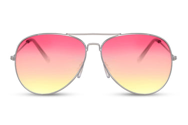 Heart-shaped sunglasses with pink lenses